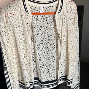 Lace zip up sweater